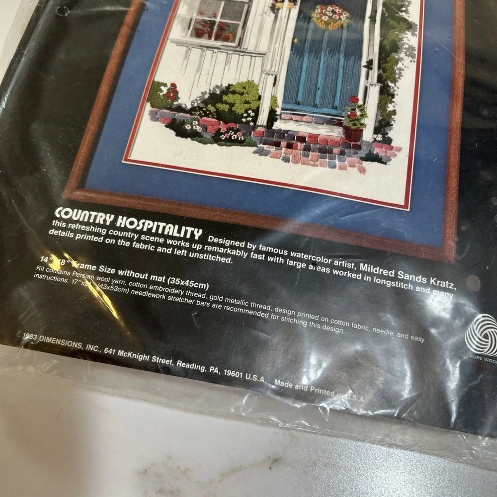 Dimensions Crewel Kit - COUNTRY HOSPITALITY‎ #1256 Made in 1983 14